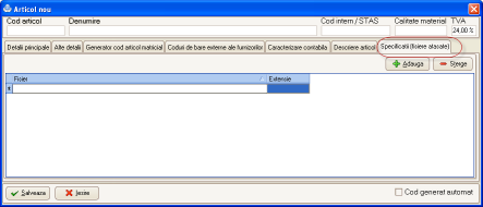 specificatii
