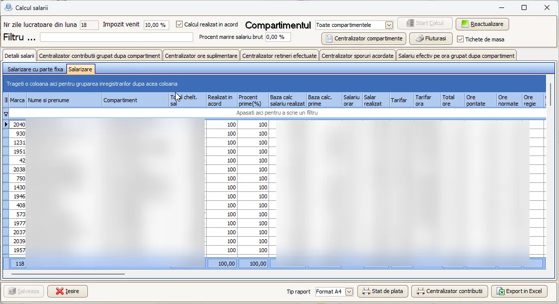 Calcul salarii în Smartis ERP