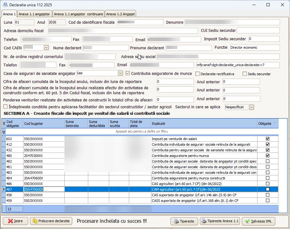 Declarația D112 în Smartis ERP